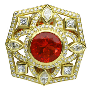 Fire Opal Ring 3.60 Carats