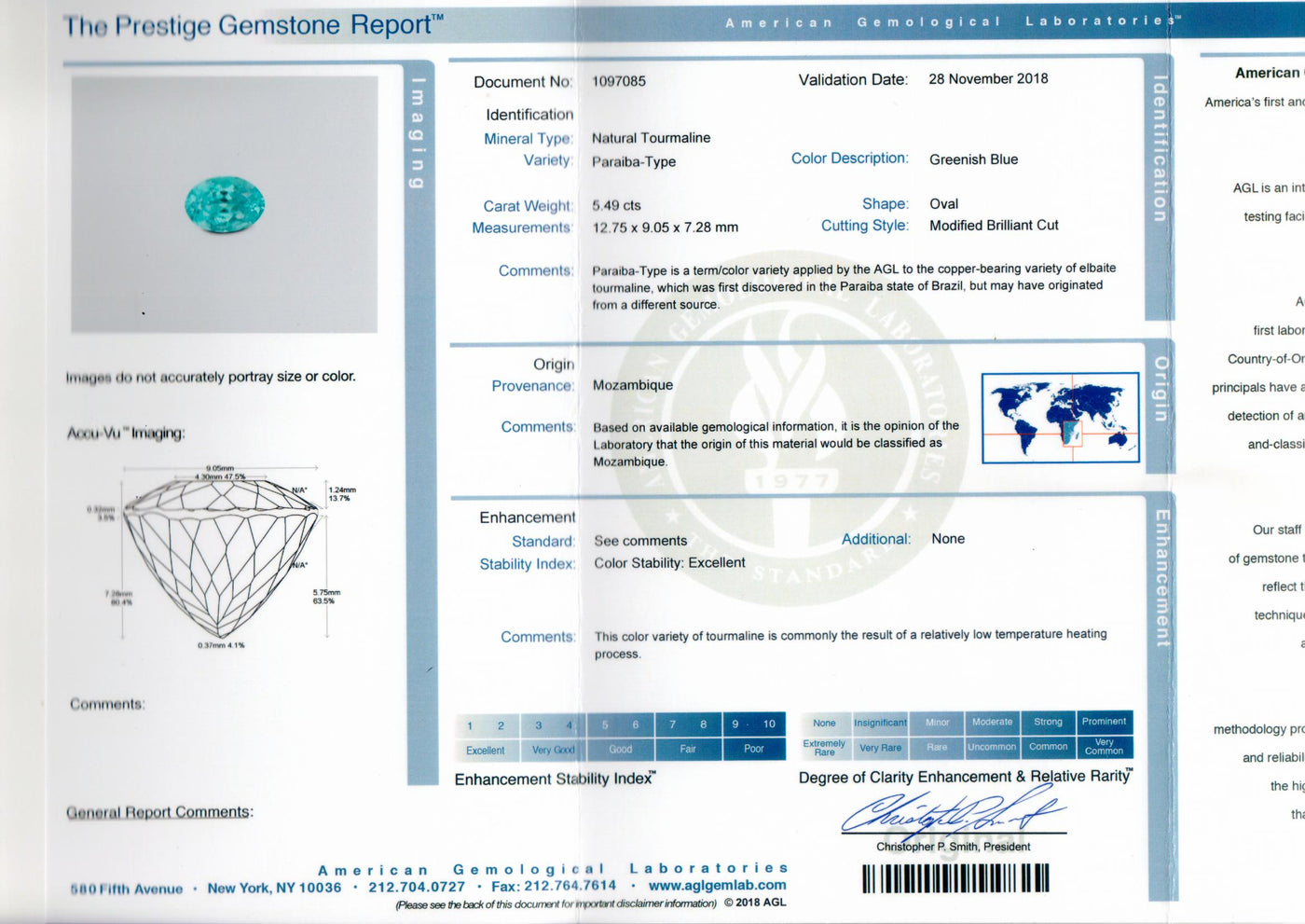 1,38 ct Belle Tourmaline Bleu/vert du Mozambique 1,38 ct Belle Tourmaline Bleu/vert du Mozambique