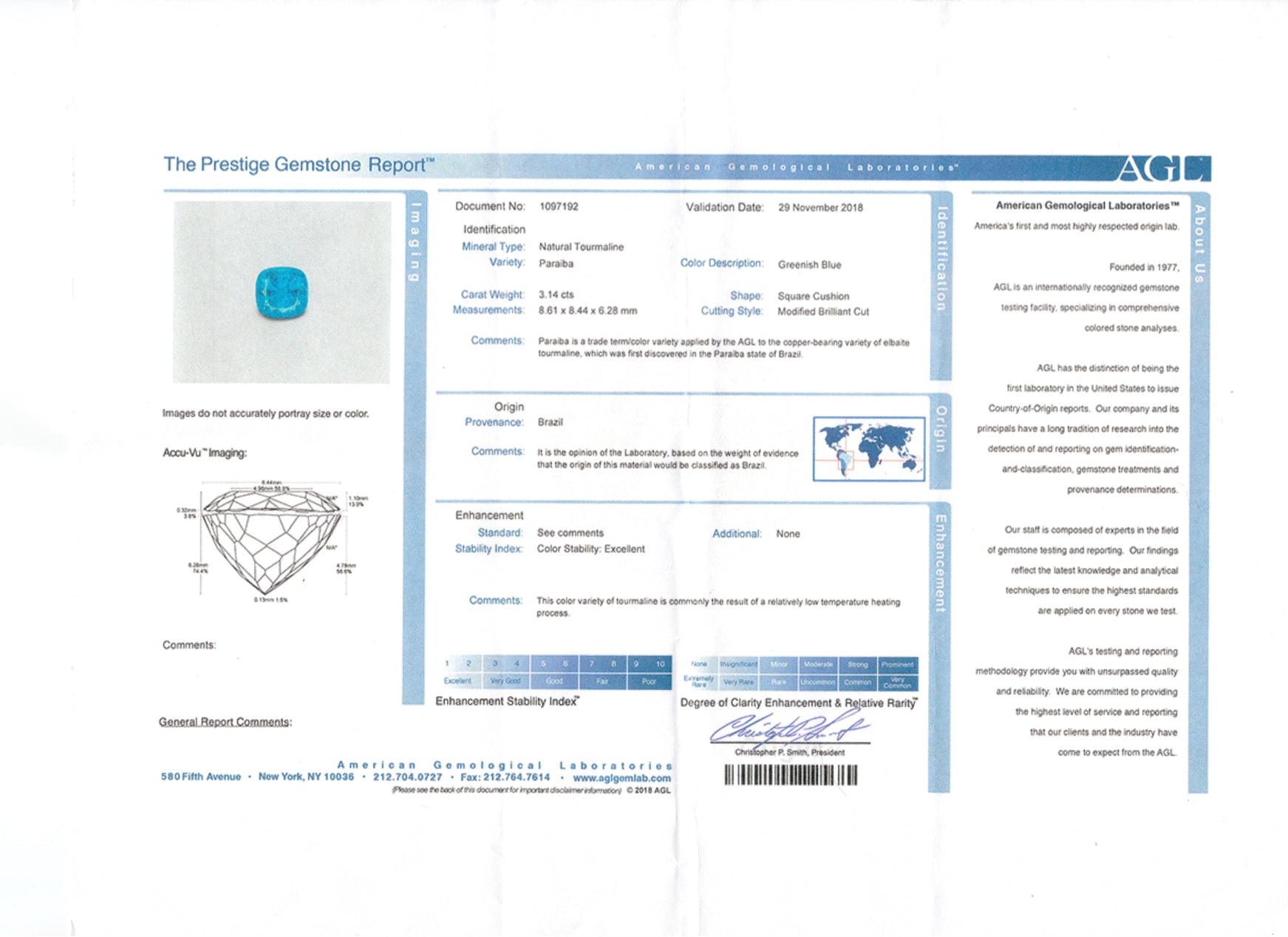 Paraiba Tourmaline Brazil 3.14 Carats
