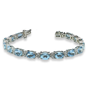 Aquamarine & Diamond Bracelet 17.96 Carats