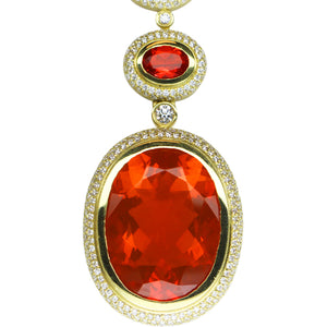 Fire Opal & Diamond Pendant 25.75 Carats