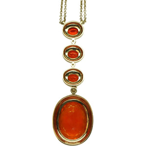 Fire Opal & Diamond Pendant 25.75 Carats