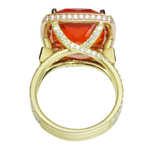 Fire Opal Ring 10.45 Carats