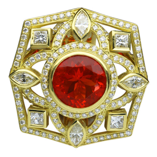 Fire Opal Ring 3.60 Carats