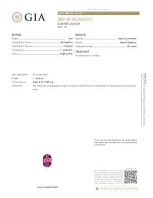 "GIA Certified" Pink Sapphire 1.13 Carats