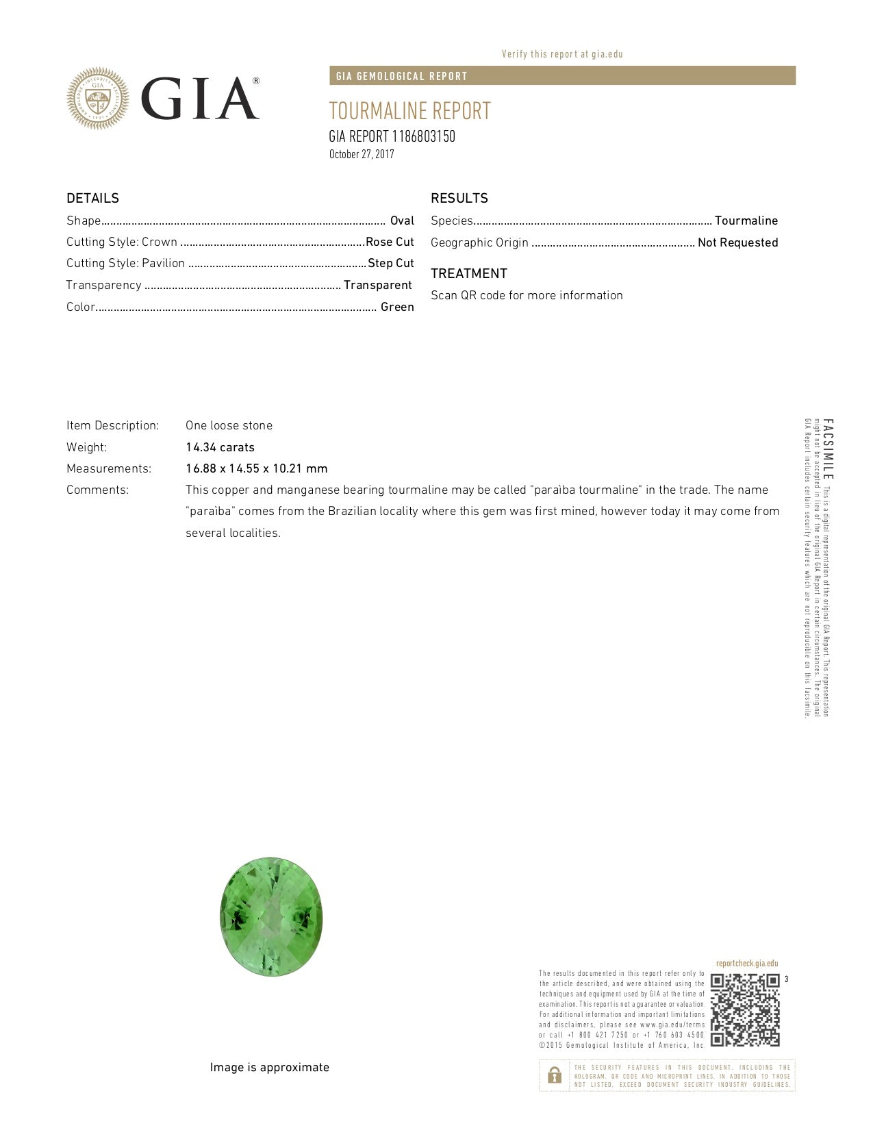 Paraiba Tourmaline Ring 14.36 Carats