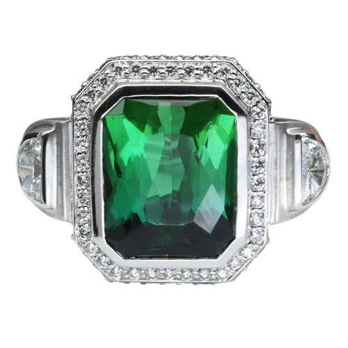 Green Tourmaline Ring 10.81 Carats