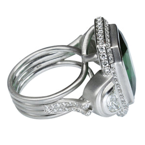 Green Tourmaline Ring 10.81 Carats