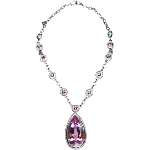 Kunzite & Diamond Pendant 67.00 Carats
