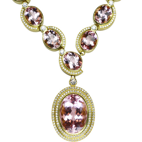 Morganite & Diamond Pendant 67.50 Carats