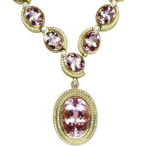 Morganite & Diamond Pendant 67.50 Carats