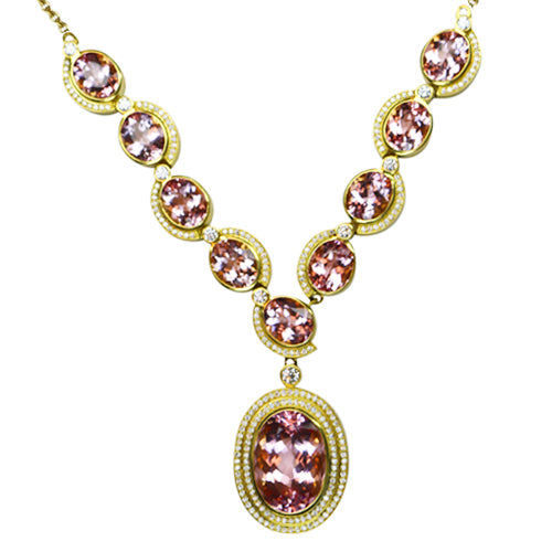 Morganite & Diamond Pendant 67.50 Carats