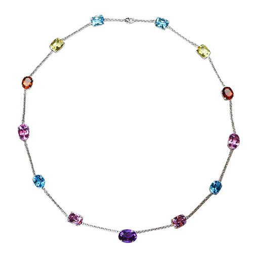 Multicolor Gemstone Necklace 81 Carats