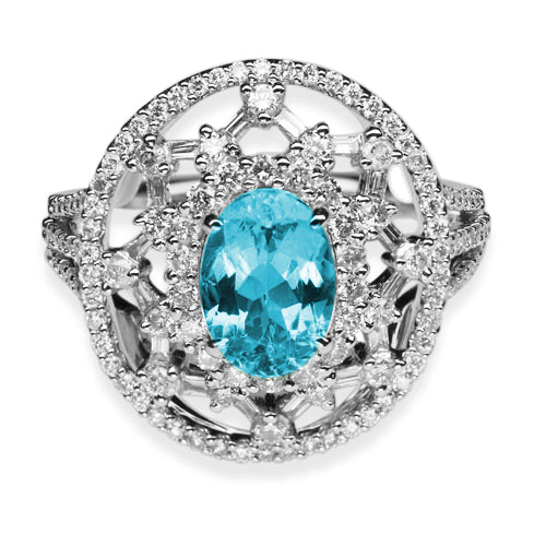 "AGL Certified" Paraiba Tourmaline Ring 1.45 Carats