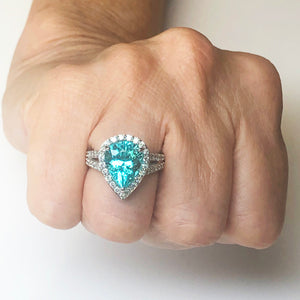 Paraiba Tourmaline Ring 4.73 Carats