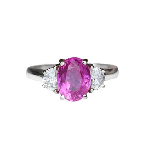 Pink Sapphire Ring 2.85 Carats